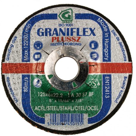 Gránit GRANIFLEX PLUSSZ tisztítókorong szerkezeti acélhoz 150x6,0x22,23 mm    1A30S7BF 80, 45021