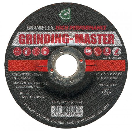 Gránit Graniflex Grinding-Master tisztítókorong szerkezeti acélhoz és inoxhoz, 115x6,5x22,2 mm  INOX 72A24S7BF 80, 45353