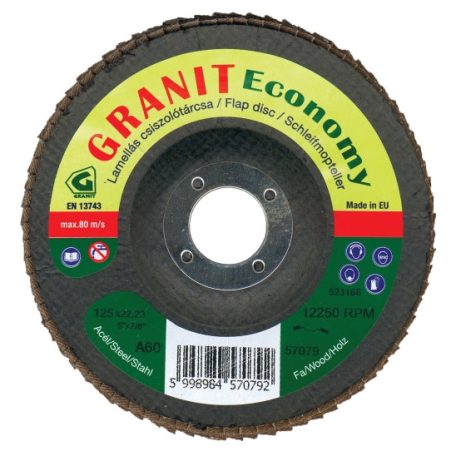 Gránit GRANIT Economy normálkorund szemcsés csiszolótárcsa acélhoz és fához 115x22,23 mm  A60    kúpos, 57077