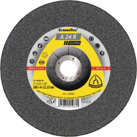 Klingspor A 24 R Csiszolókorongok, Tisztítókorong 115 x 6 x 22,23 mm domború, 13401