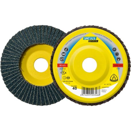 Klingspor SMT 925 Lamellás csiszolótányér, 125 x 22,23 mm szemcse 40 kúpos, 321719