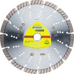   Klingspor DT 900 U Gyémánt vágókorongok, 230 x 2,6 x 22,23 mm 15 Szegmensek 42 x 2,6 x 12 mm, Szabványos turbó, 325045