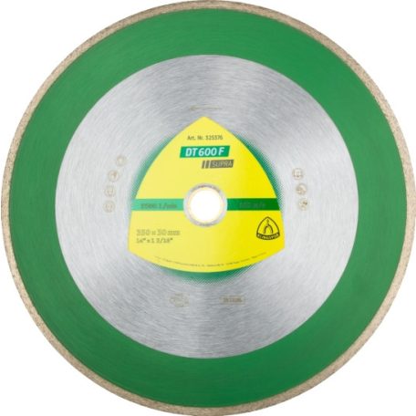 Klingspor DT 600 F Gyémánt vágókorongok, 250 x 1,9 x 30 mm 1,9 x 7 mm, Folyamatos vágóél Szűkítő gyűrű 25,4, 325374