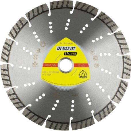 Klingspor DT 612 UT Gyémánt vágókorongok, 115 x 2,4 x 22,23 mm 8 Szegmensek 33 x 2,4 x 12 mm, Szabványos turbó, 334044