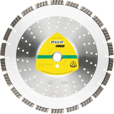 Klingspor DT 612 UT Gyémánt vágókorongok, 300 x 2,8 x 20 mm 20 Szegmensek 40 x 2,8 x 12 mm, Szabványos turbó, 340224