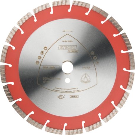 Klingspor DT 900 B Gyémánt vágókorongok, 400 x 3,6 x 20 mm 26 Szegmensek 40 x 3,6 x 12 mm, Szabványos turbó, 347489