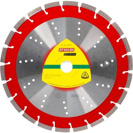 Klingspor DT 900 BX Gyémánt vágókorongok, 400 x 3,6 x 25,4 mm 26 Szegmensek 40 x 3,6 x 12 mm, Standard fogazás, 369575