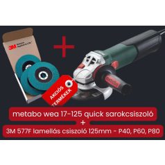   METABO WEA 17-125 Quick Sarokcsiszoló + 3M™ 577F lamellás tárcsa